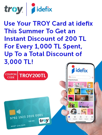 Get an instant discount of 200 TL for every 1,000 TL at idefix