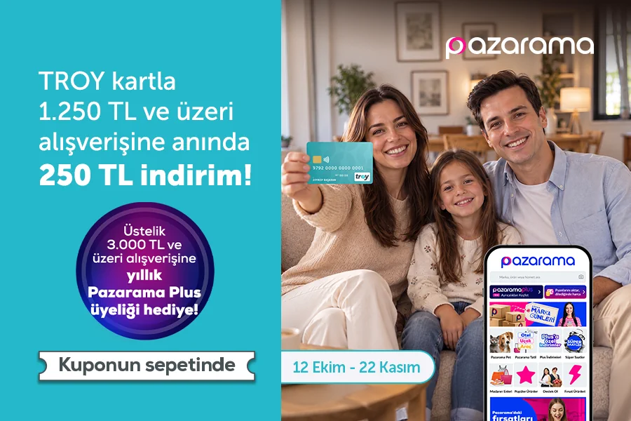Pazarama'da 250 TL İndirim Fırsatı!