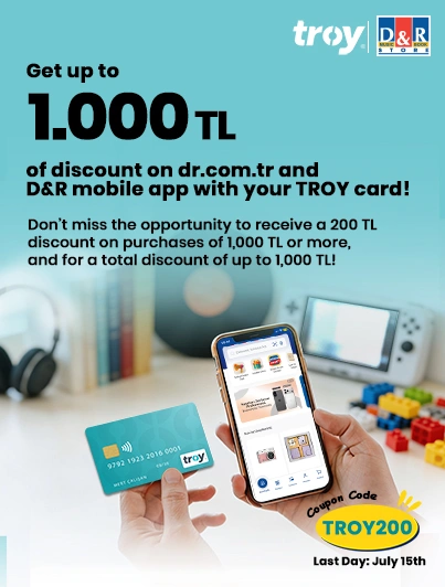 Get up to 1,000 TL of discount on dr.com.tr and D&R mobile app!