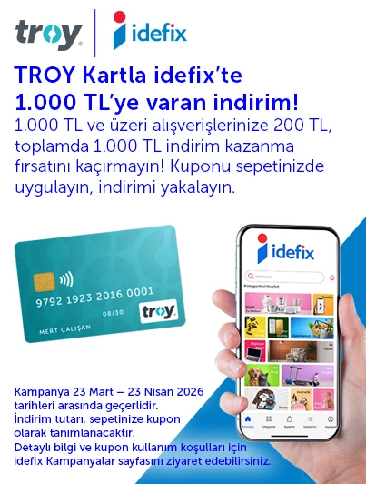 TROY kartla idefix’te 1.000 TL’ye varan indirim!