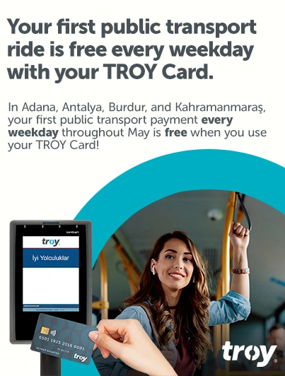 Your first public transport ride is free every weekday with your TROY Card